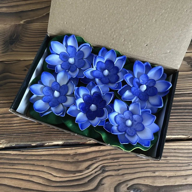 1PC/6PCS LED Lotus Night Lamp Floating Water Sensor Flower Lamp Garden Tank Decor Festive Party Accessories Wishing Lotus Light