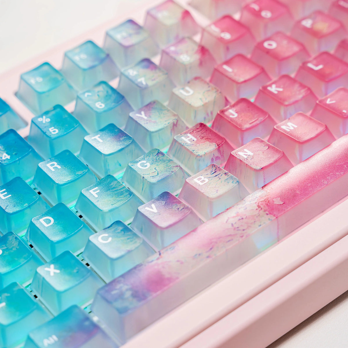 119 Keys Pink Ocean Theme Keycaps