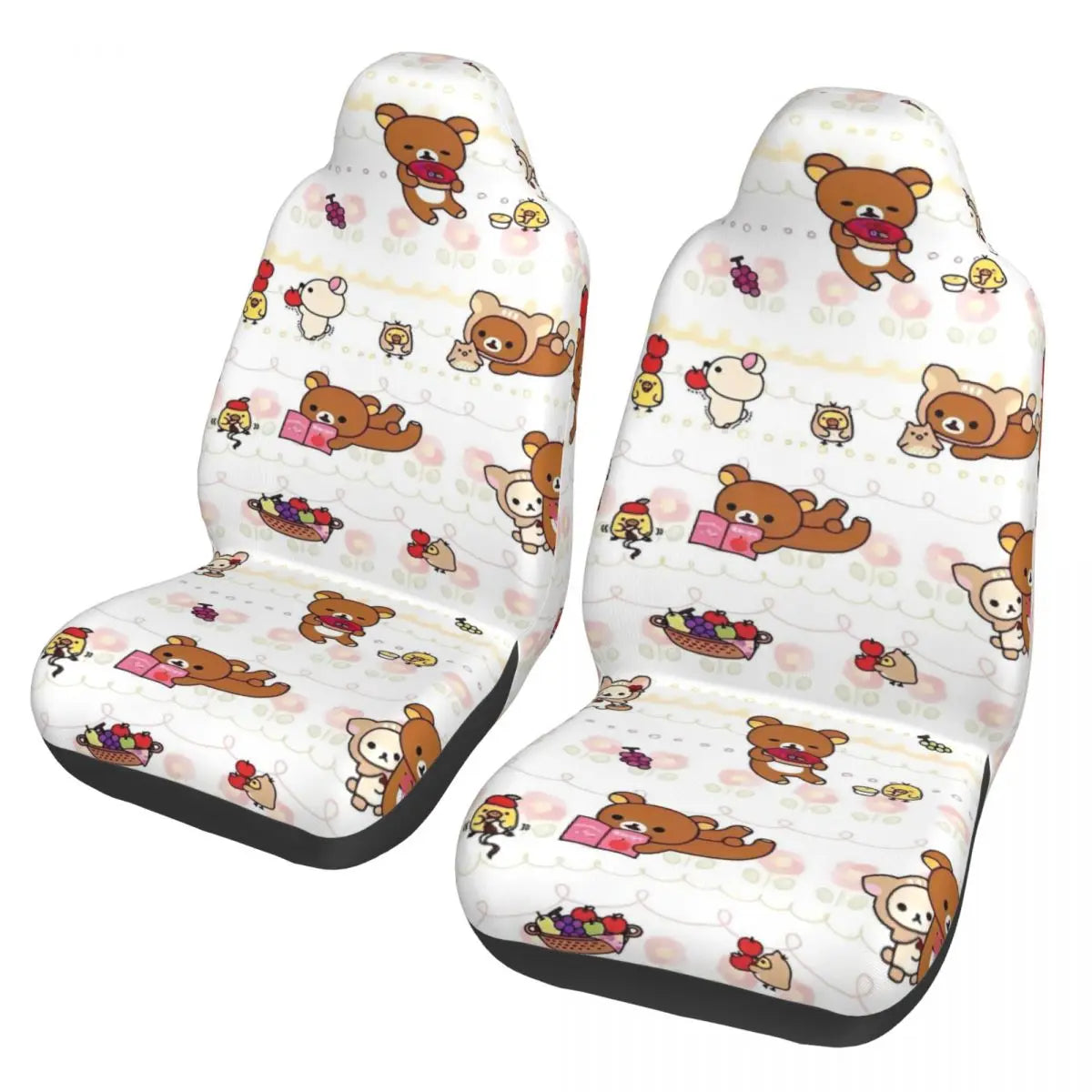 Pink Rilakkumas Zoo Universal Car Seat Covers Fiber Fishing