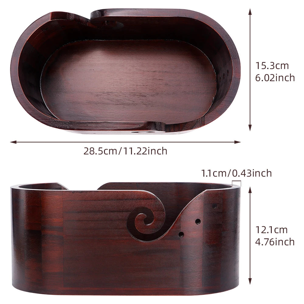 Large Capacity Wooden Yarn Bowl, Perfect for DIY Knitting & Crochet Projects, Ideal Home Storage Solution, Knitting Lovers Gift