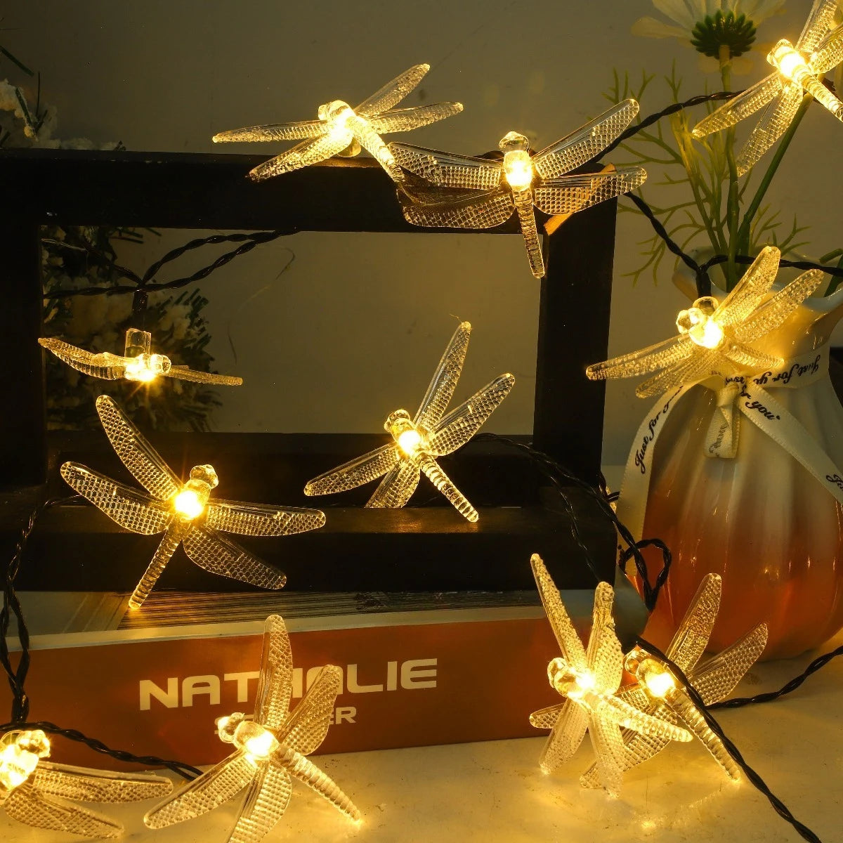 LED Battery Powered Dragonfly String Lights 1PC 1.5M 10
