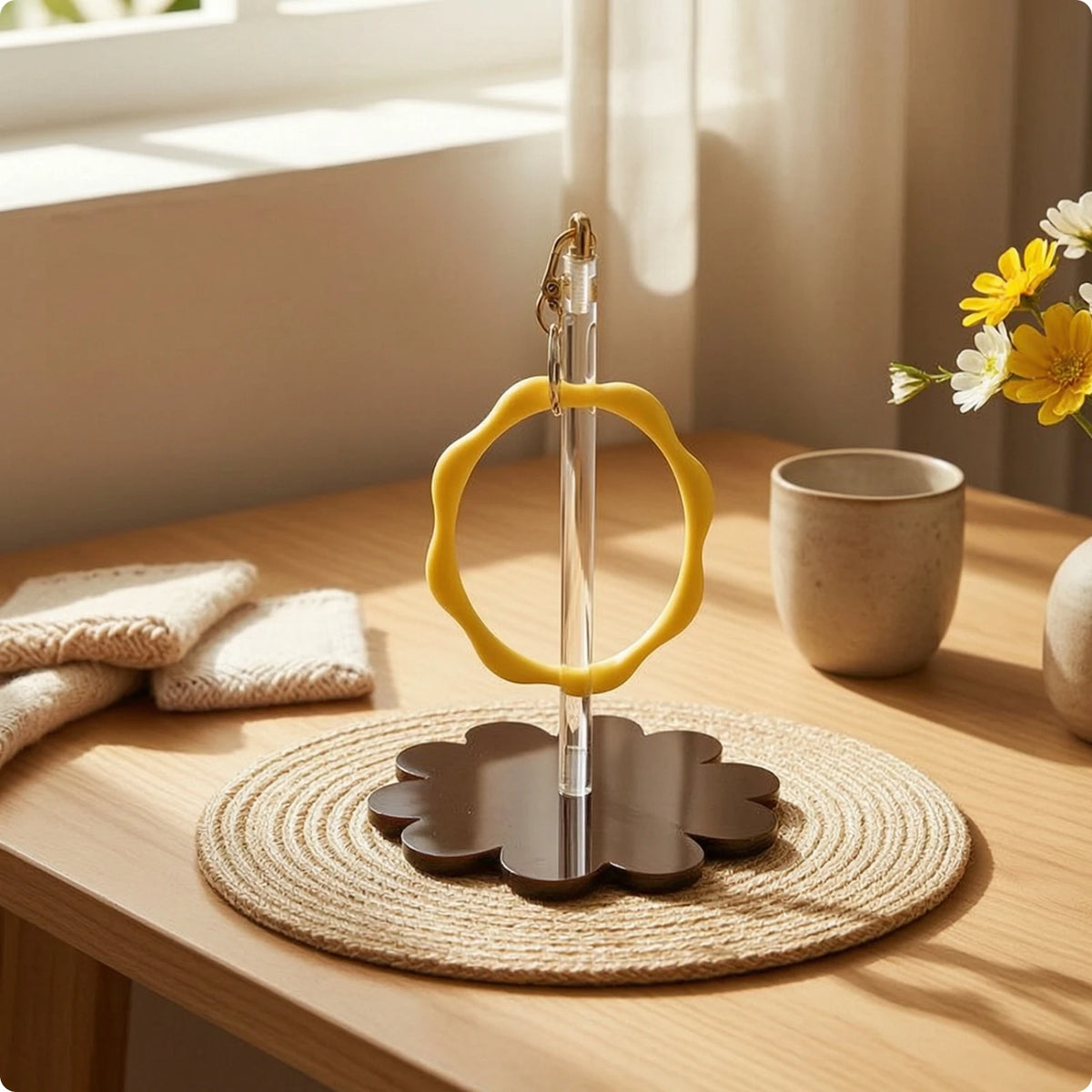 Portable Yarn Holder with Hand Loop Upright Yarn Holder with Flower Base Craft Organizer Compact Handsunrestricted