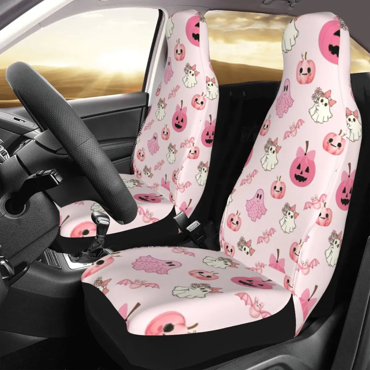 Pink Halloween Universal Car Seat Cover