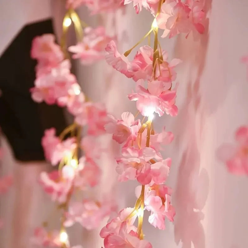 Artificial Cherry Blossom Vine Fairy Light LED String Light