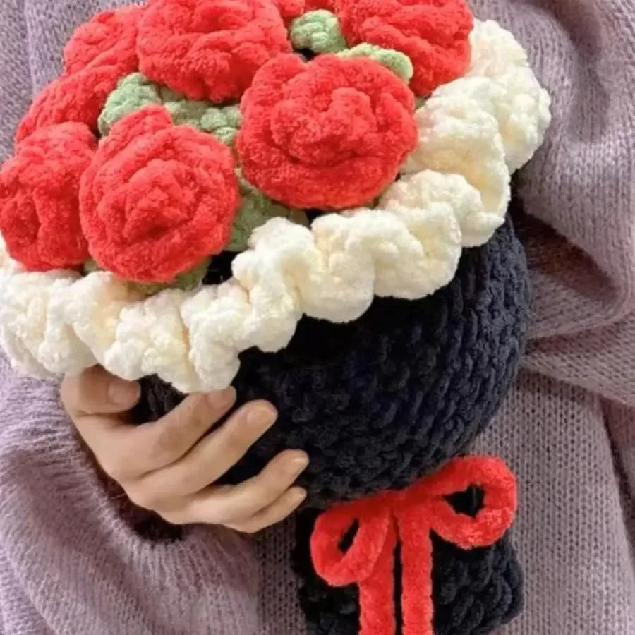 {Material Pack} Ice Thread Sunflower Yarn Bouquet Handmade DIY Hand Held Flower Weaving Homemade Crochet Hook Gift Girlfriend