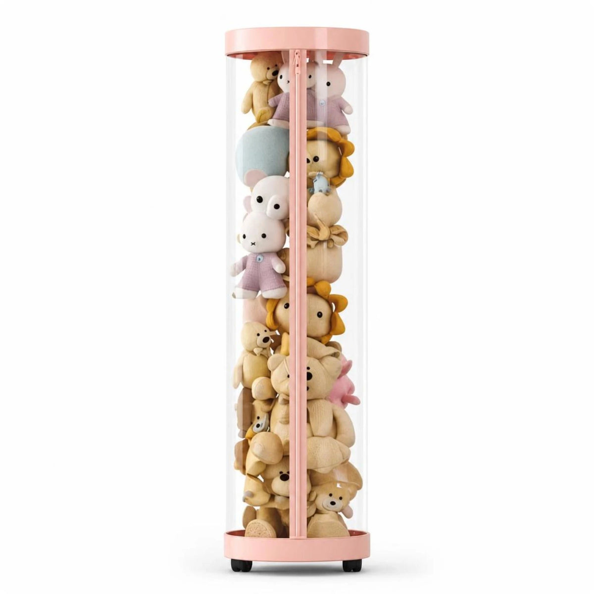 Stuffed Plushie Storage Barrel with Zipper Space