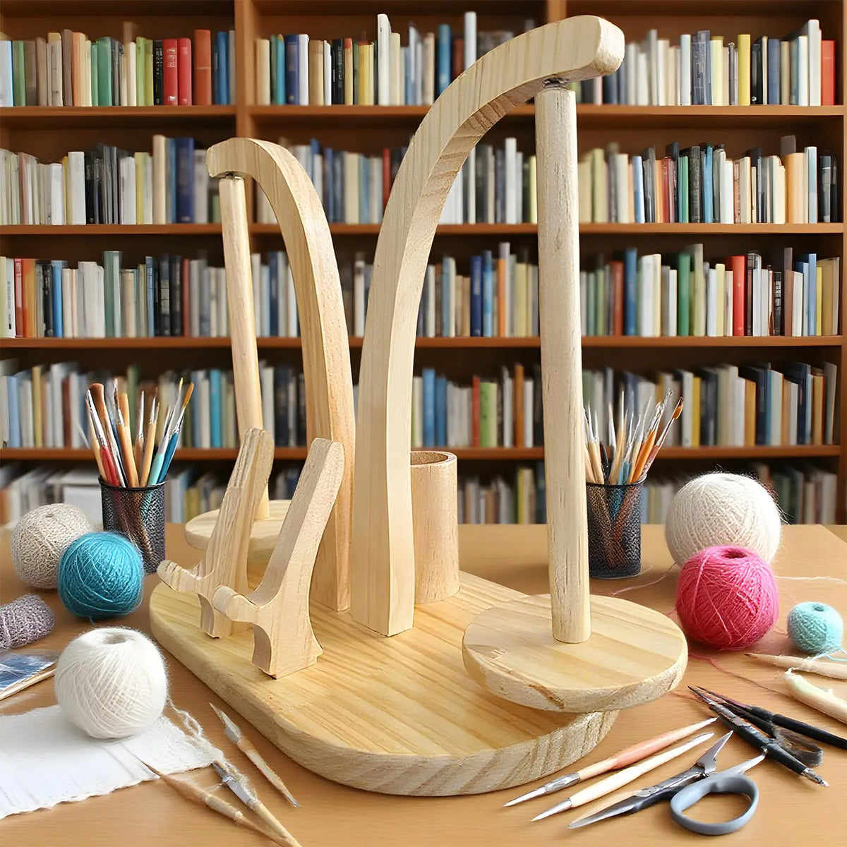 Yarn Holder For Crocheting Magnetic Yarn Holder For Knitting And Crocheting Wooden Spinner Stand Dispenser For Birthdays
